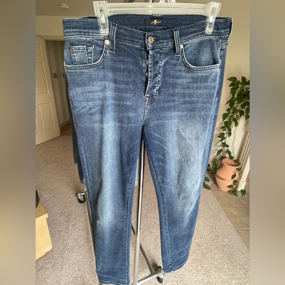 7 For All Mankind button fly skinny jeans